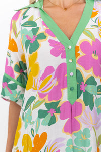 In Your Own Way Green Large Floral Midi Dress
