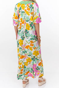In Your Own Way Green Large Floral Midi Dress
