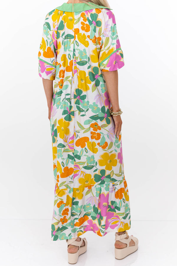 In Your Own Way Green Large Floral Midi Dress