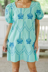 Delicate And Dear Mint Printed Dress