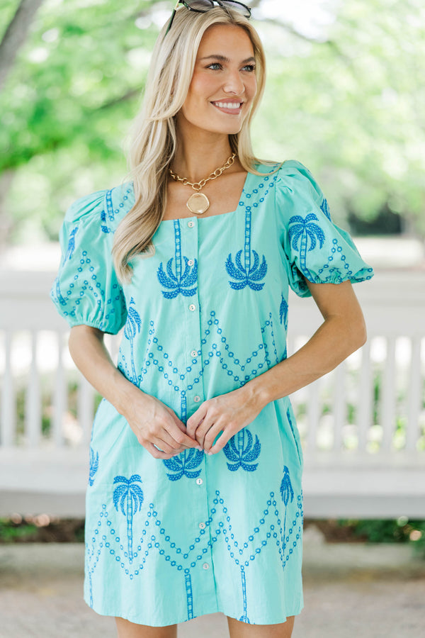 Delicate And Dear Mint Printed Dress