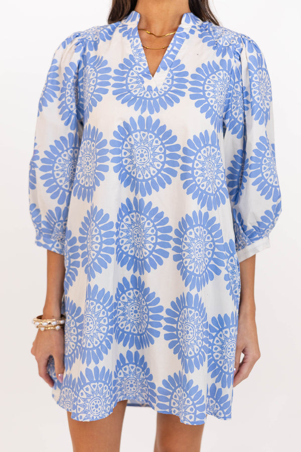All Things Sweet Blue Printed Dress