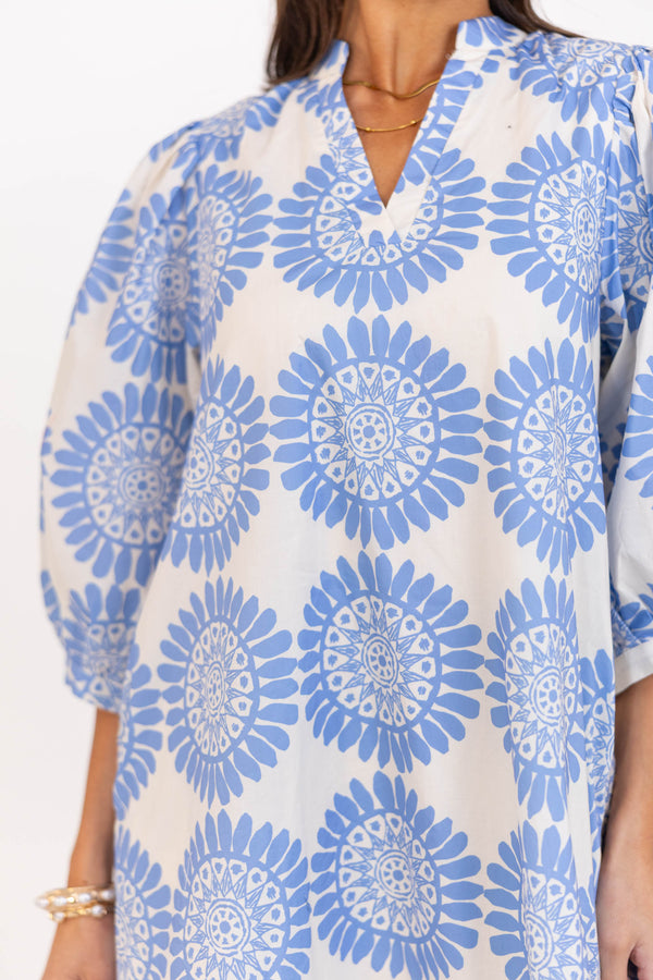 All Things Sweet Blue Printed Dress