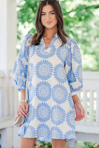 All Things Sweet Blue Printed Dress