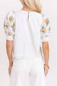 Darling At Heart White Floral Blouse