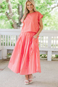 Sweet With A Twist Pink Striped Blouse