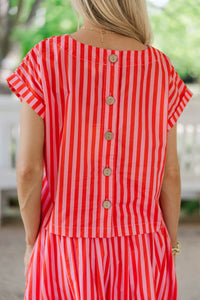 Sweet With A Twist Pink Striped Blouse