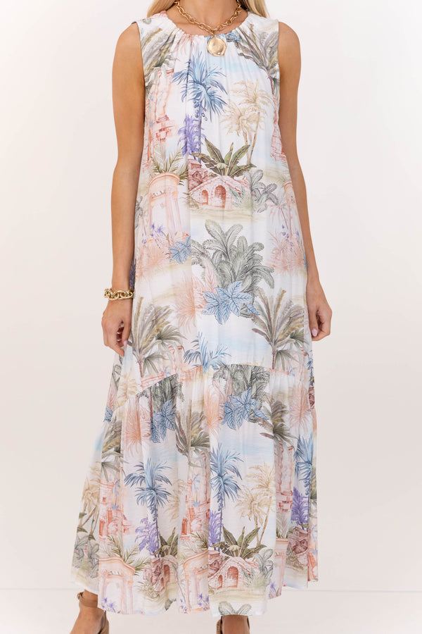 Purely Pretty White Floral Midi Dress