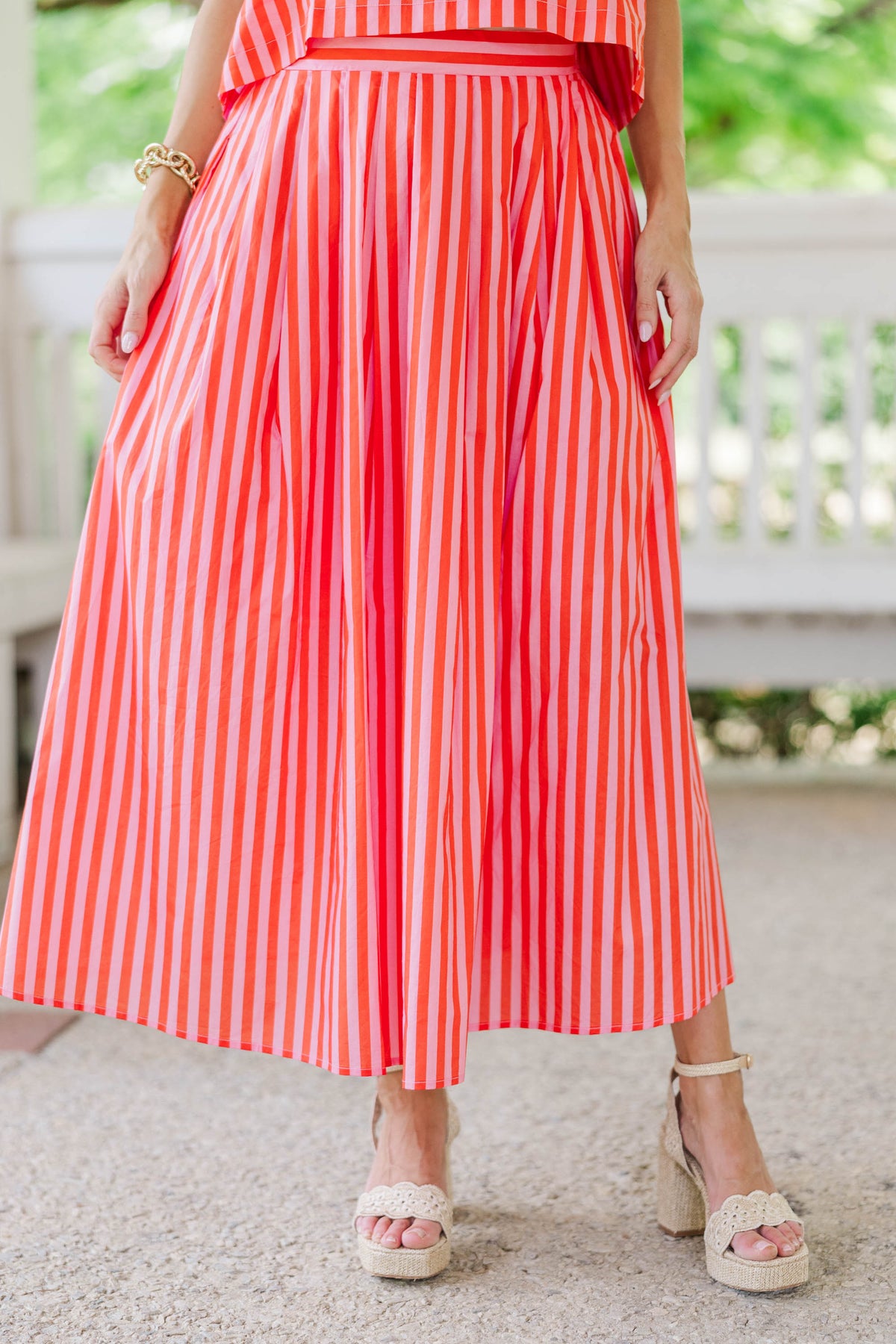 Sweet As A Daydream Pink Striped Midi Skirt – Shop the Mint