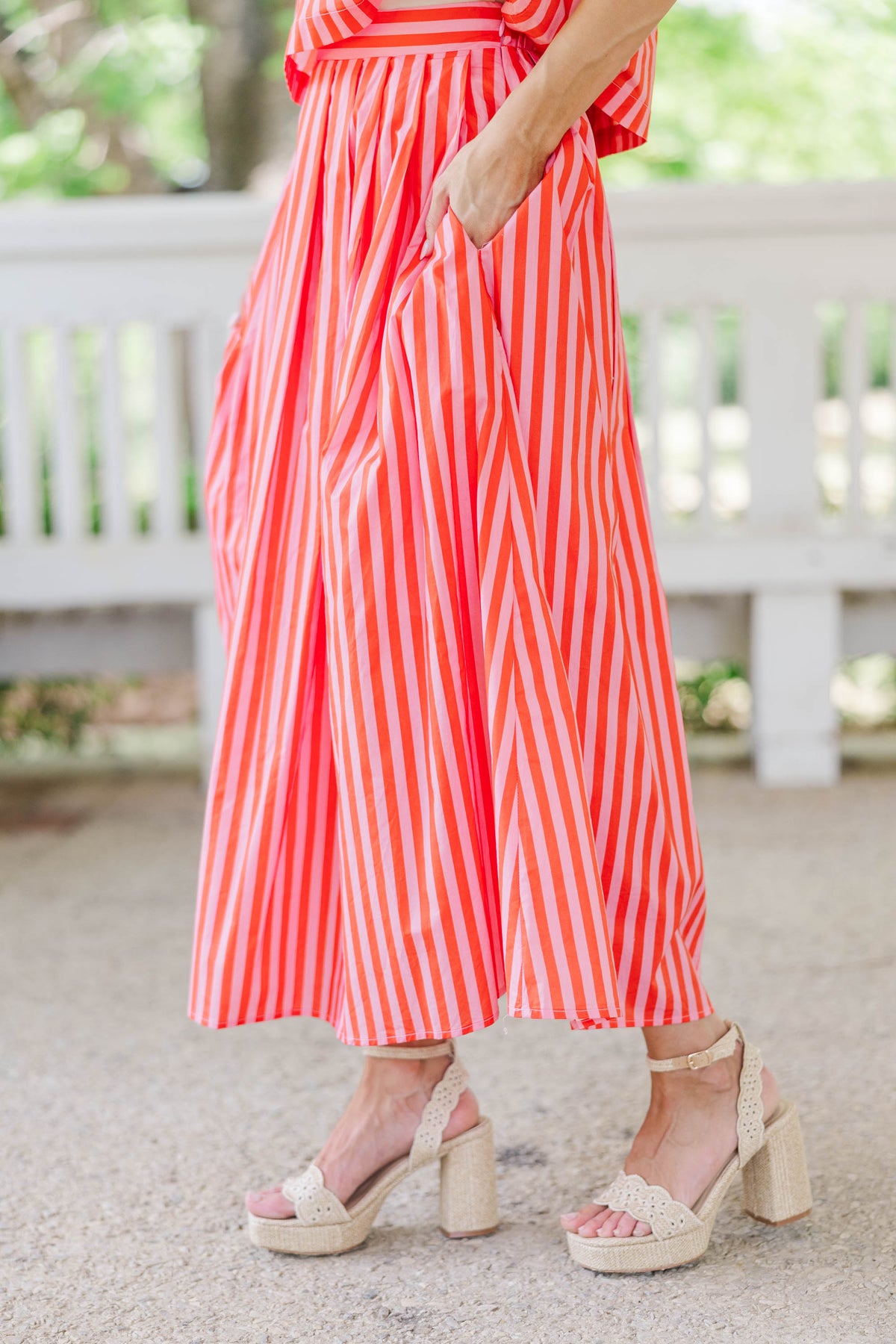 Sweet As A Daydream Pink Striped Midi Skirt – Shop the Mint