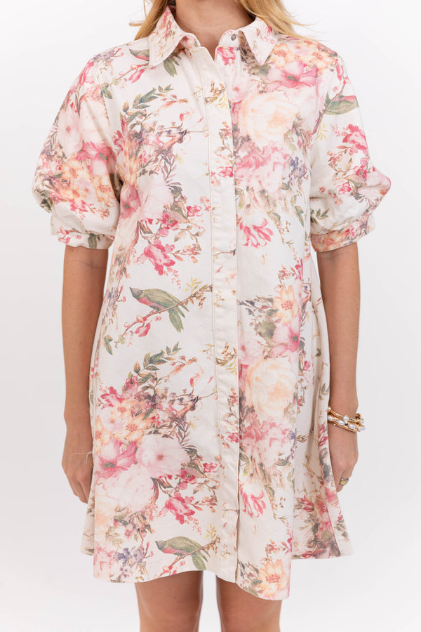 Lovely To The Last Detail Cream Floral Dress