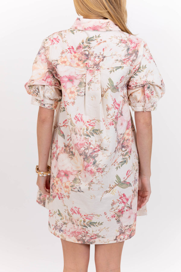Lovely To The Last Detail Cream Floral Dress