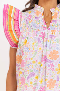 Everything Comes Together Yellow Floral Blouse