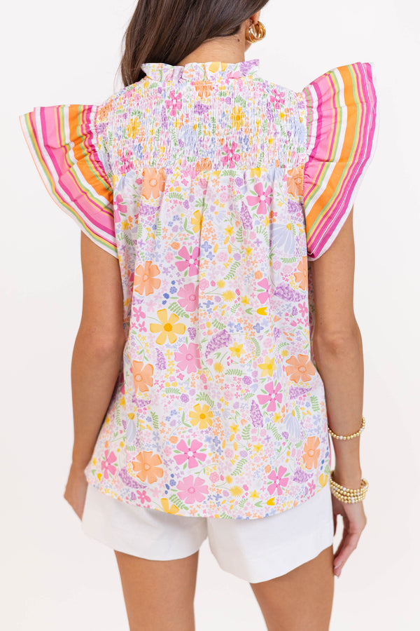 Everything Comes Together Yellow Floral Blouse