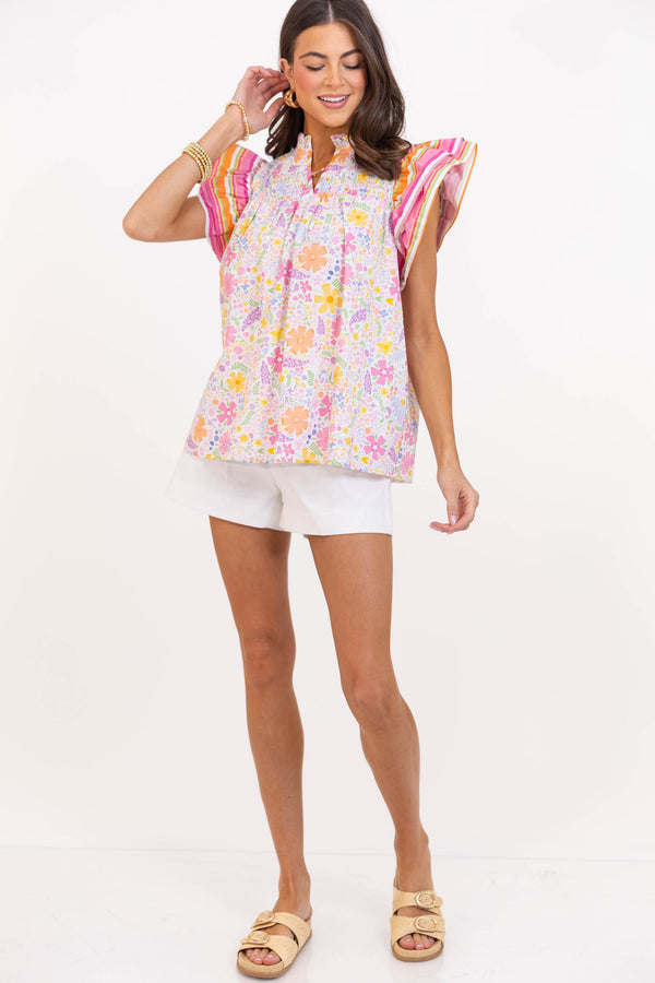Everything Comes Together Yellow Floral Blouse