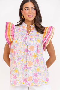 Everything Comes Together Yellow Floral Blouse