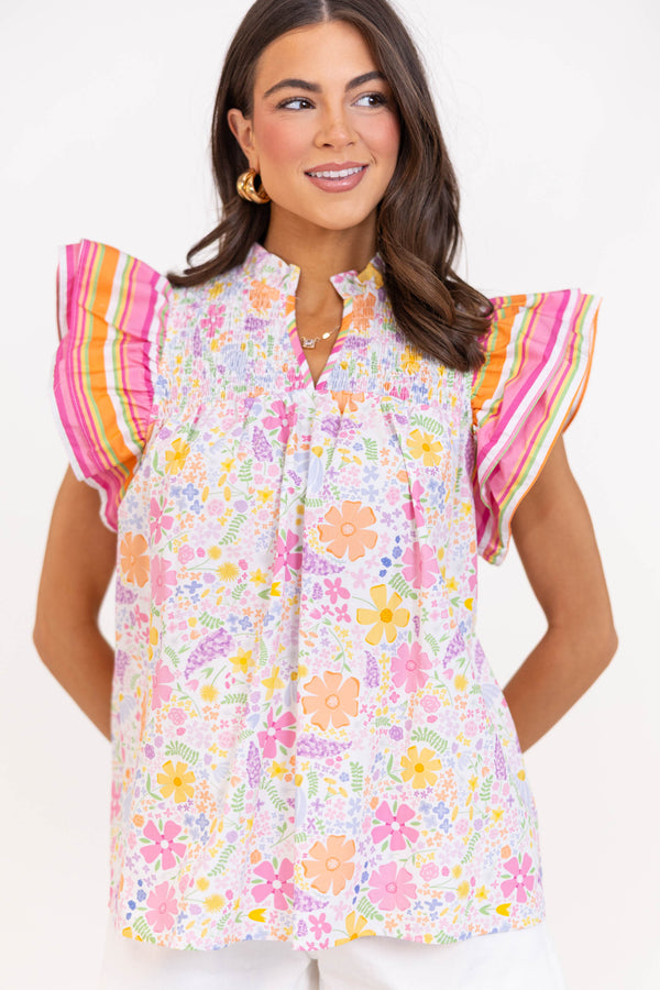 Everything Comes Together Yellow Floral Blouse
