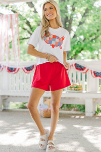 All American Girl White States Patchwork Tee