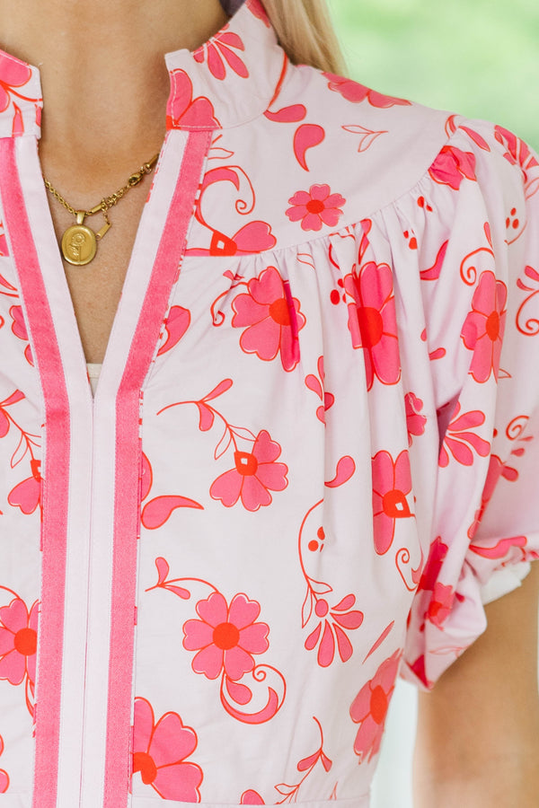 Step By Step Pink Chintz Dress