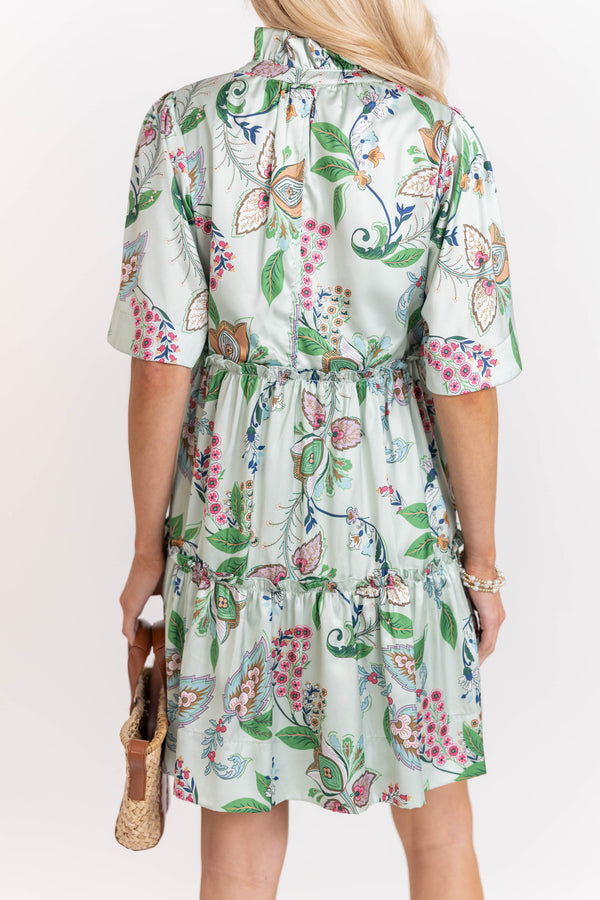 Feeling Your Best Sage Paisley Dress