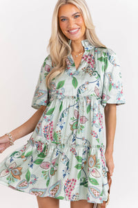 Feeling Your Best Sage Paisley Dress