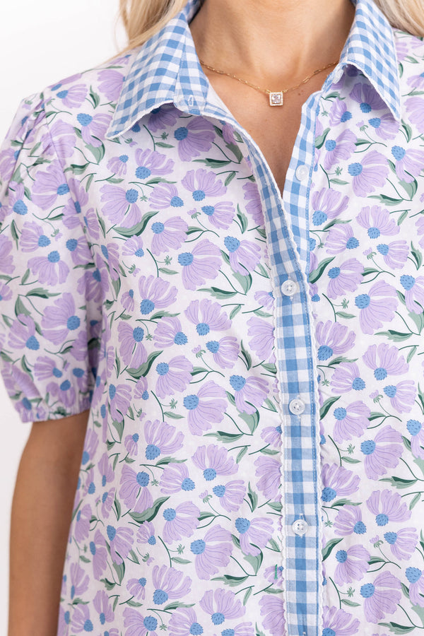 As Time Goes On Lavender Floral Dress