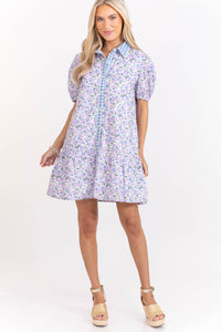 As Time Goes On Lavender Floral Dress