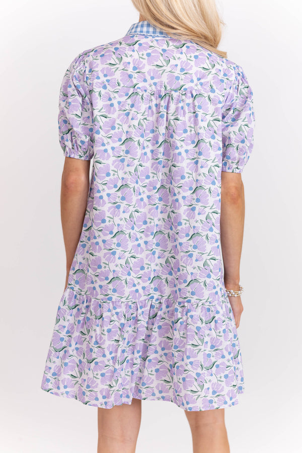 As Time Goes On Lavender Floral Dress