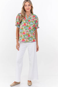 From Start To Finish Green Floral Blouse
