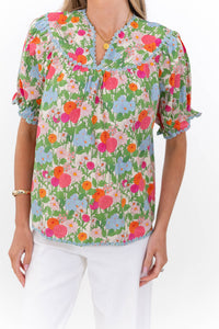 From Start To Finish Green Floral Blouse