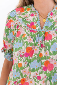 From Start To Finish Green Floral Blouse