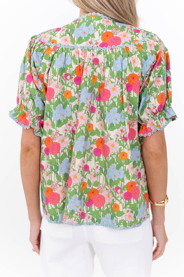 From Start To Finish Green Floral Blouse