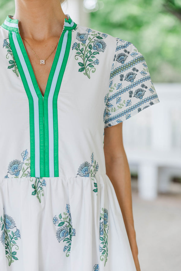 At The Ready White Medallion Midi Dress