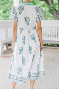 At The Ready White Medallion Midi Dress