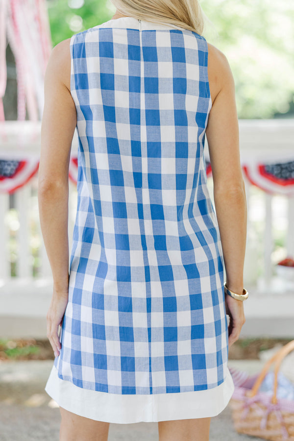 High Style Royal Blue Gingham Shift Dress – Shop the Mint