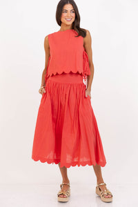 From The Inside Out Coral Scalloped Tank