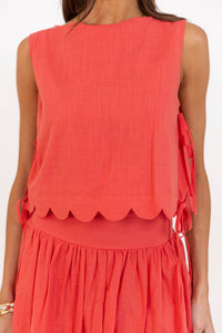From The Inside Out Coral Scalloped Tank