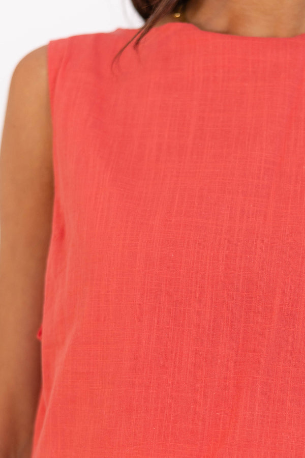 From The Inside Out Coral Scalloped Tank