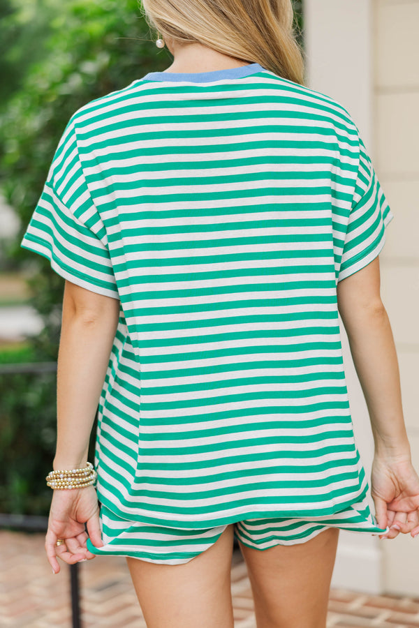 It’s A Dream Green Striped Top