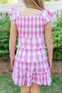 Girls: So Good Today Pink Gingham Dress