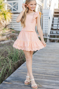 Girls: So Very Chic Pink Gingham Ruffle Skirt