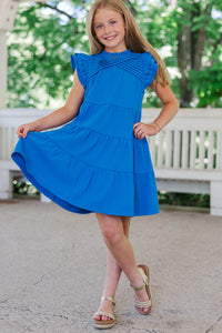 Girls: All About You Royal Blue Ruffled Dress