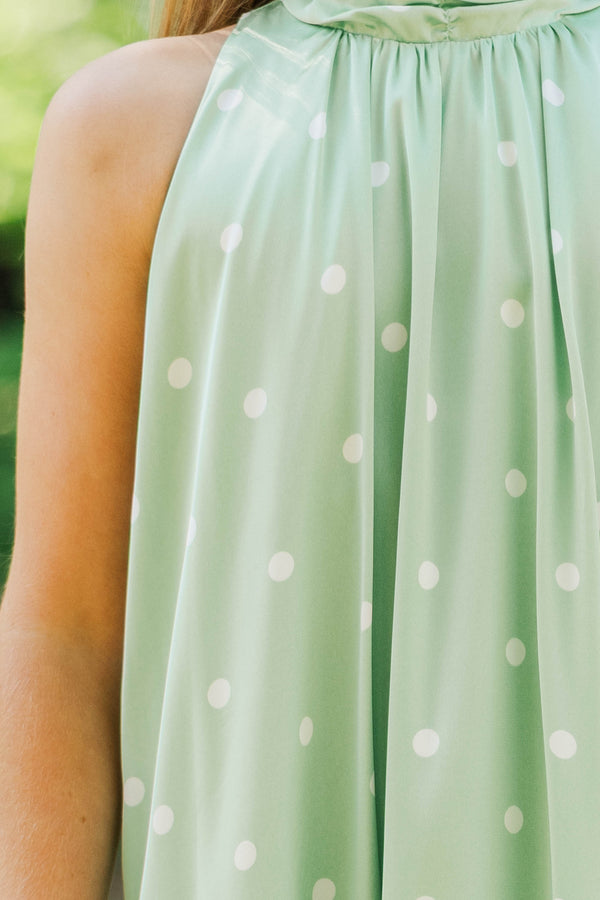 Girls: Every Little Moment Green Polka Dot Maxi Dress