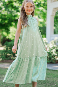 Girls: Every Little Moment Green Polka Dot Maxi Dress