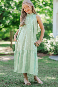 Girls: Every Little Moment Green Polka Dot Maxi Dress