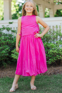 Girls: A Real Charmer Fuchsia Midi Bubble Skirt