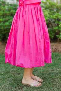 Girls: A Real Charmer Fuchsia Midi Bubble Skirt