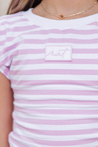 Girls: Fun Starts Now Pink Striped Crossover Top
