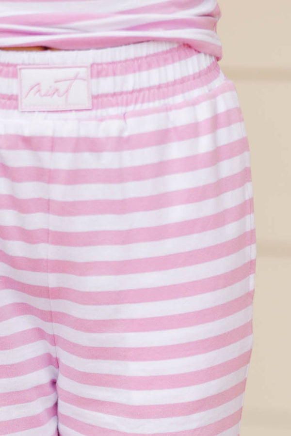 Girls: Play It Cool Pink Striped Wide Leg Pants