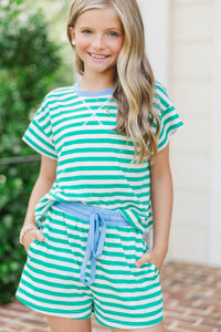 Girls: It’s A Dream Green Striped Top